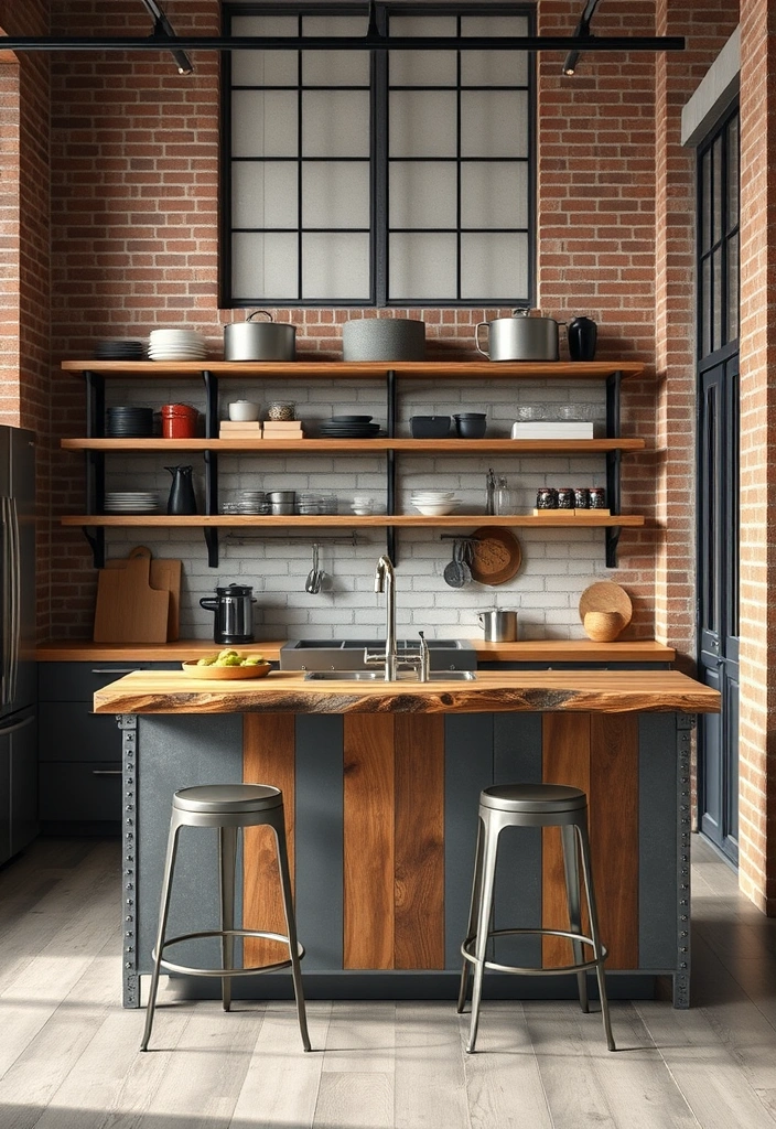 21 Unique Kitchen Island Ideas That Are Pure Genius in Style and Functionality (You Won't Believe #8!) - 4. Industrial Chic