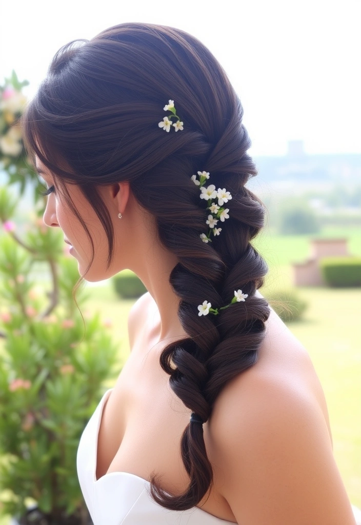 25 Stunning Long Hair Updos Perfect for Your Big Day (You Won't Believe #10!) - 12. Twisted Side Braid