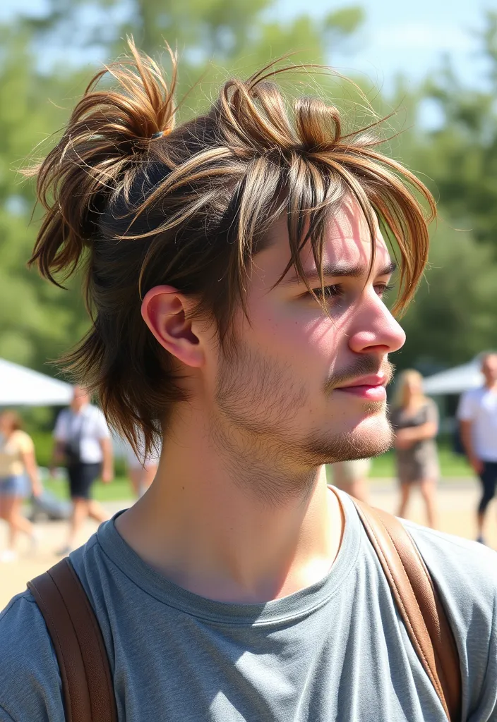 21 Stunning Haircuts for Long Haired Men That Will Turn Heads! - 6. The Messy Ponytail