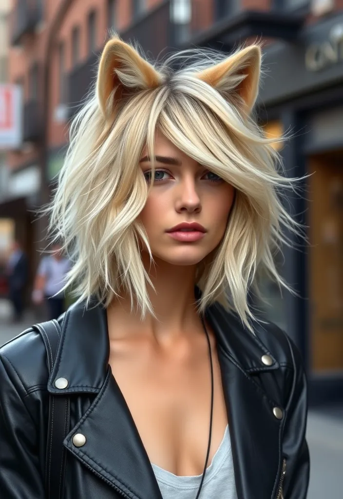 22 Stunning Blonde Wolf Cut Ideas That'll Make Heads Turn! - 14. Layered Shag