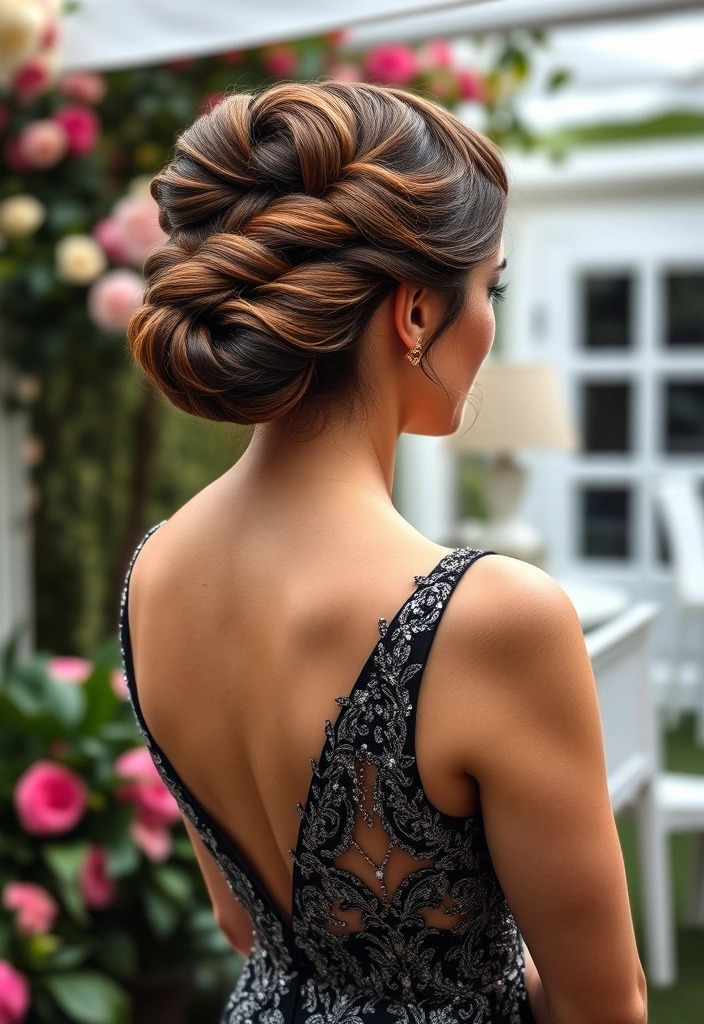 25 Chic and Classy Hairstyles for Women With Long Hair - 20. Twist and Pin Updo