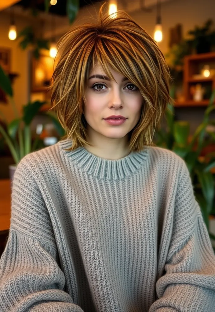 22 Best Korean Wolf Cut Ideas for Women That Will Make Heads Turn! - 5. Shaggy Wolf Cut with Bangs