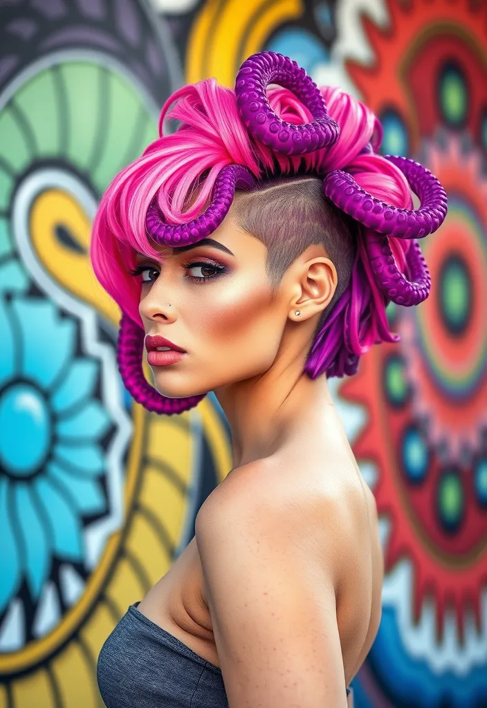 21 Octopus Cut Styles That Will Change Your Hair Game Forever! - 4. The Boldly Colored Octopus Cut