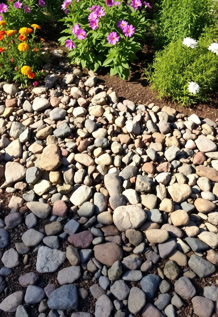 26 River Rock Landscaping Ideas That Will Transform Your Outdoor Space! - 7. Use River Rocks as Mulch