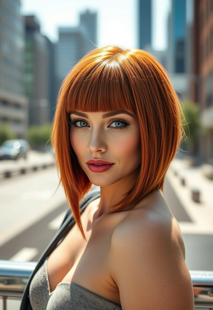 24 Spicy Ginger Wolf Cut Ideas That Will Make You the Envy of All Your Friends! - 3. Blunt Ends Wolf Cut