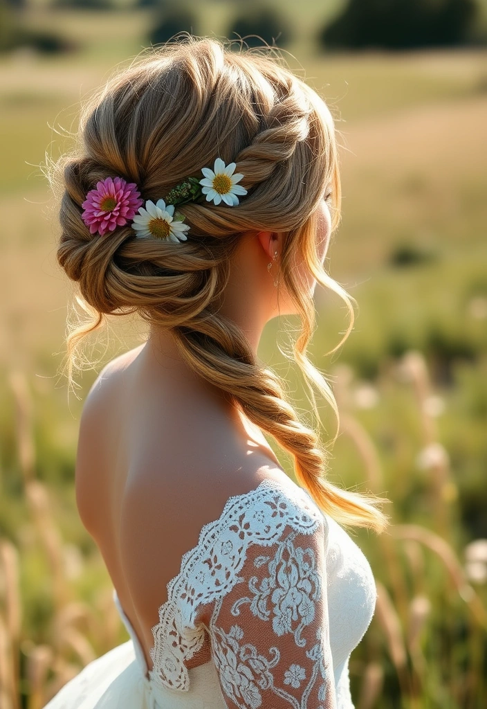 25 Stunning Long Hair Updos Perfect for Your Big Day (You Won't Believe #10!) - 7. Boho Chic Updo