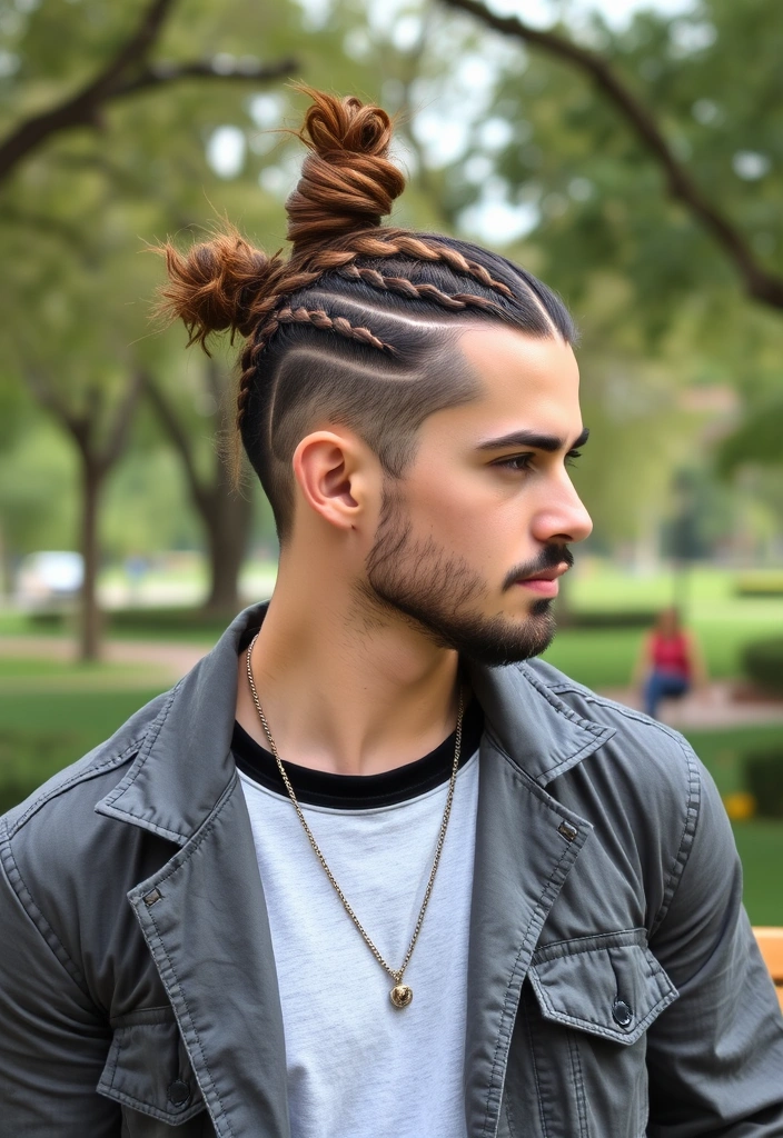 22 Dapper Hairstyles for Long-Haired Men That Will Turn Heads! - 2. The Braided Man Bun