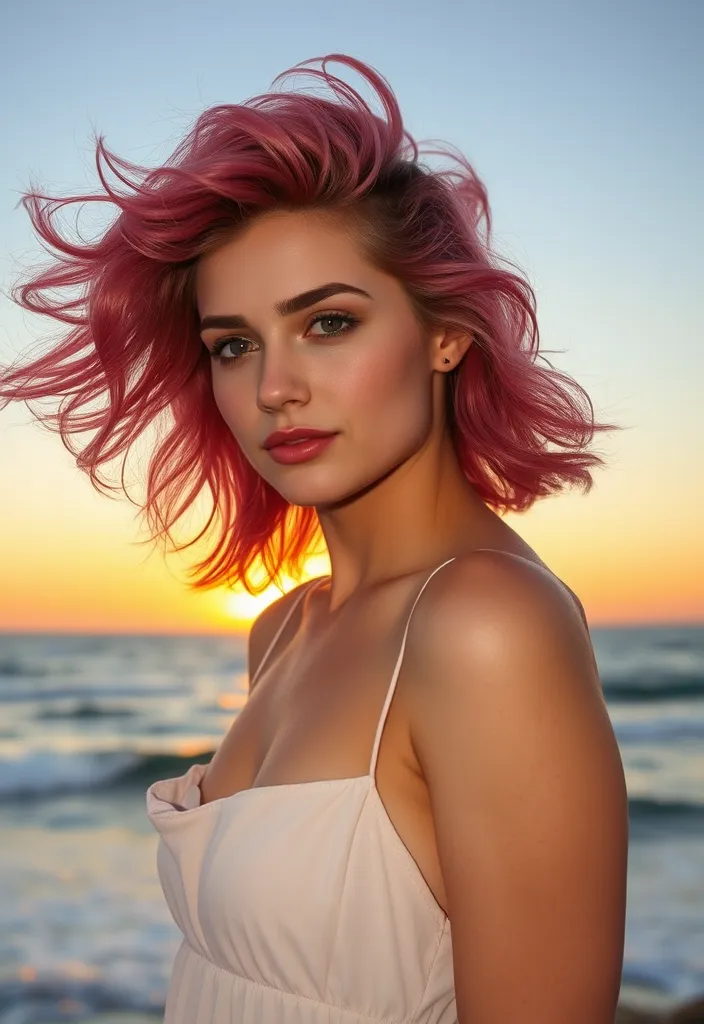 15 Eye-Catching Pink Wolf Cuts That Will Turn Heads Everywhere! - 5. Strawberry Pink Waves