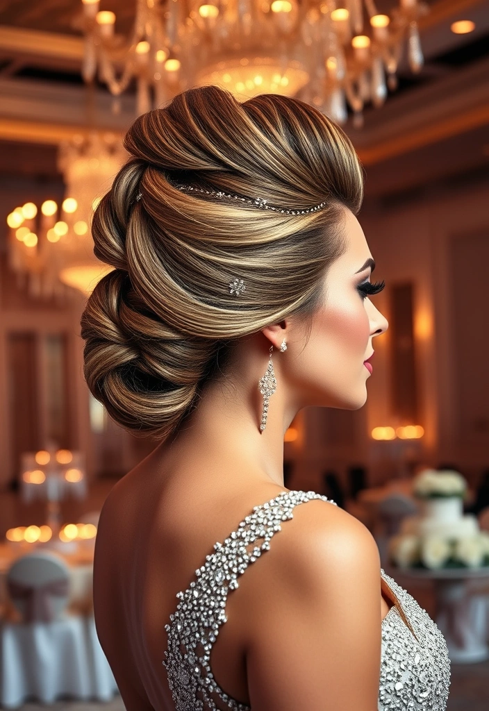 25 Stunning Homecoming Hairstyles That Will Turn Heads (Get Ready for Compliments!) - 25. Glittering Updo with Sparkles