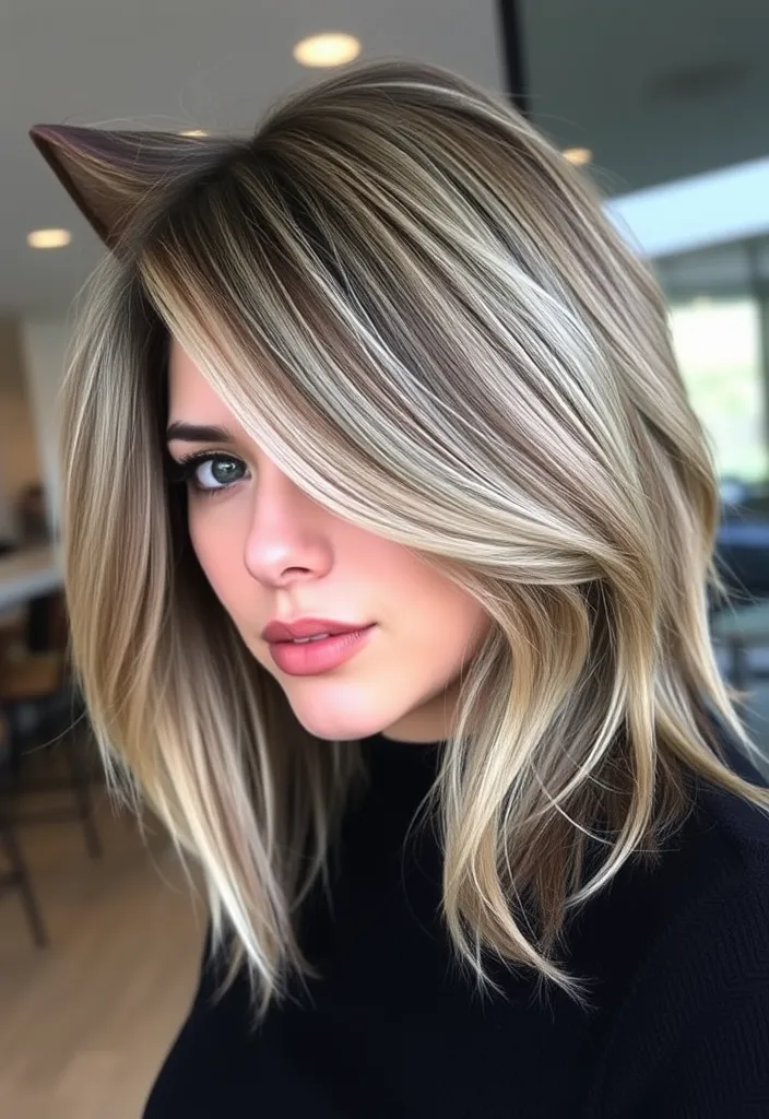 21 Balayage Wolf Cut Styles That Will Leave You Speechless! - 19. Ashy Balayage