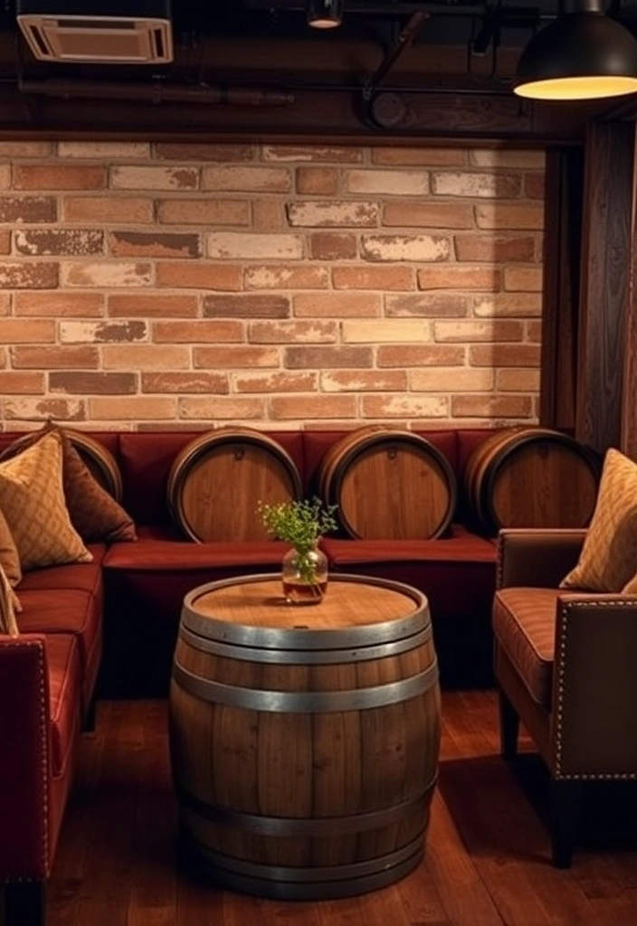 28 Dram-atic Whisky Lounge Room Ideas That'll Elevate Your Home Decor Game! - 10. Vintage Whisky Cask Storage