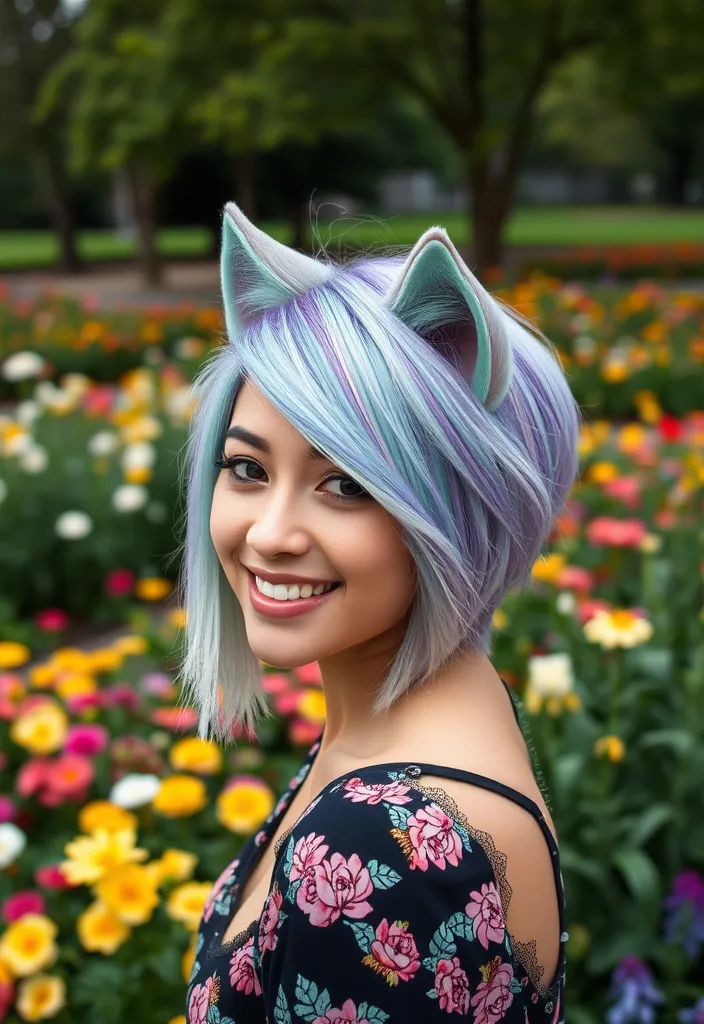 22 Best Korean Wolf Cut Ideas for Women That Will Make Heads Turn! - 9. Pastel Colored Wolf Cut