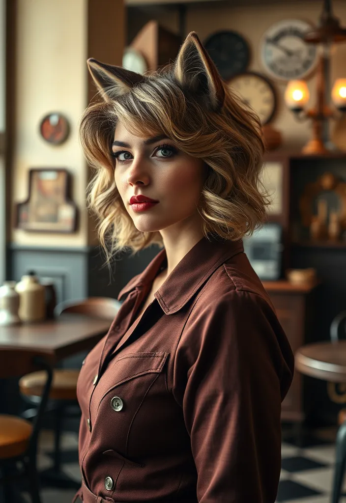 22 Best Korean Wolf Cut Ideas for Women That Will Make Heads Turn! - 17. Vintage-Inspired Wolf Cut