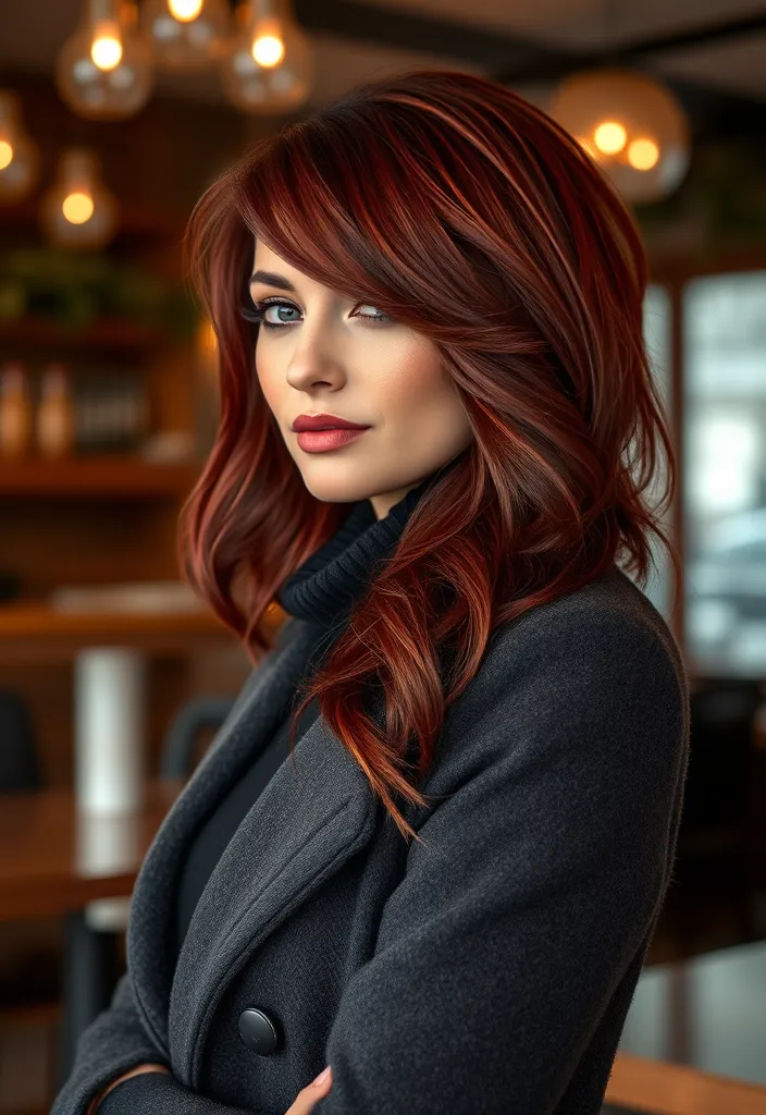 25 Fiery Red Wolf Cut Ideas That'll Make You the Talk of the Town! - 16. Mulled Wine Layers