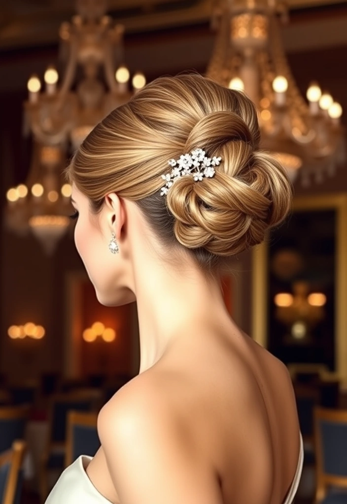 26 Elegant Hairstyles for Wavy Hair That Will Turn Heads! - 11. Elegant Chignon