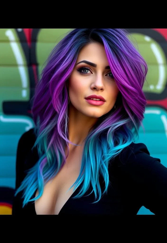 25+ Medium Wolf Cut Ideas for Women That'll Make You Want to Book an Appointment ASAP! - 2. Bold and Bright Colors