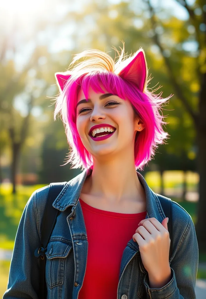 15 Eye-Catching Pink Wolf Cuts That Will Turn Heads Everywhere! - 4. Fuchsia Fringe