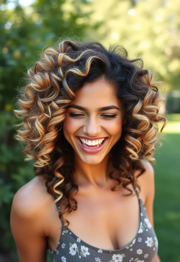 21 Balayage Wolf Cut Styles That Will Leave You Speechless! - 14. Curly Balayage Wolf Cut