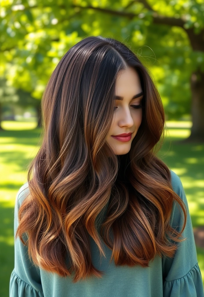 23 Summer Hair Color Ideas for Brunettes That Will Have Everyone Staring at You! - 7. Chocolate Brown with Caramel Ombre