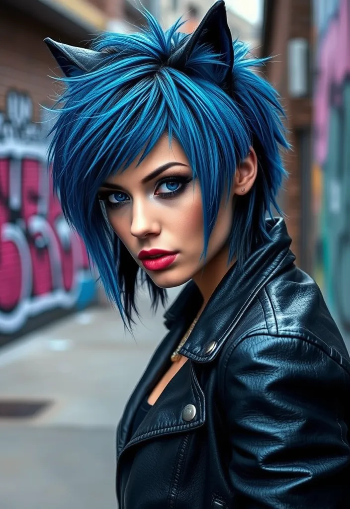 25+ Medium Wolf Cut Ideas for Women That'll Make You Want to Book an Appointment ASAP! - 11. Edgy and Punk-Inspired