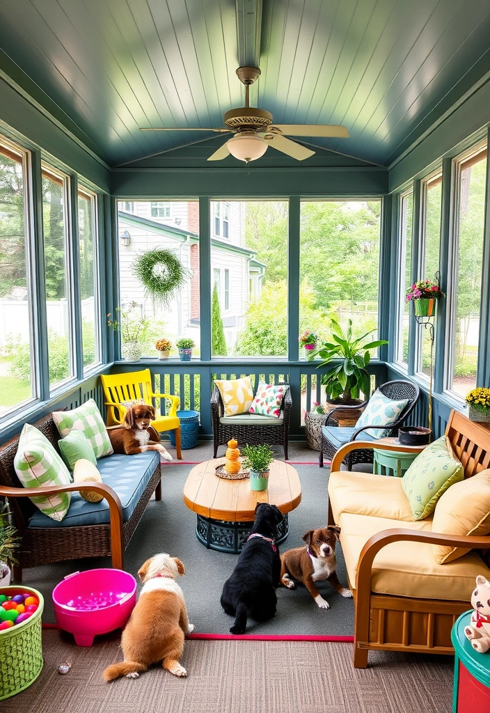 25 Screened in Porch Plans Ideas You'll Wish You Knew Sooner! - 18. Playful Pet Zone