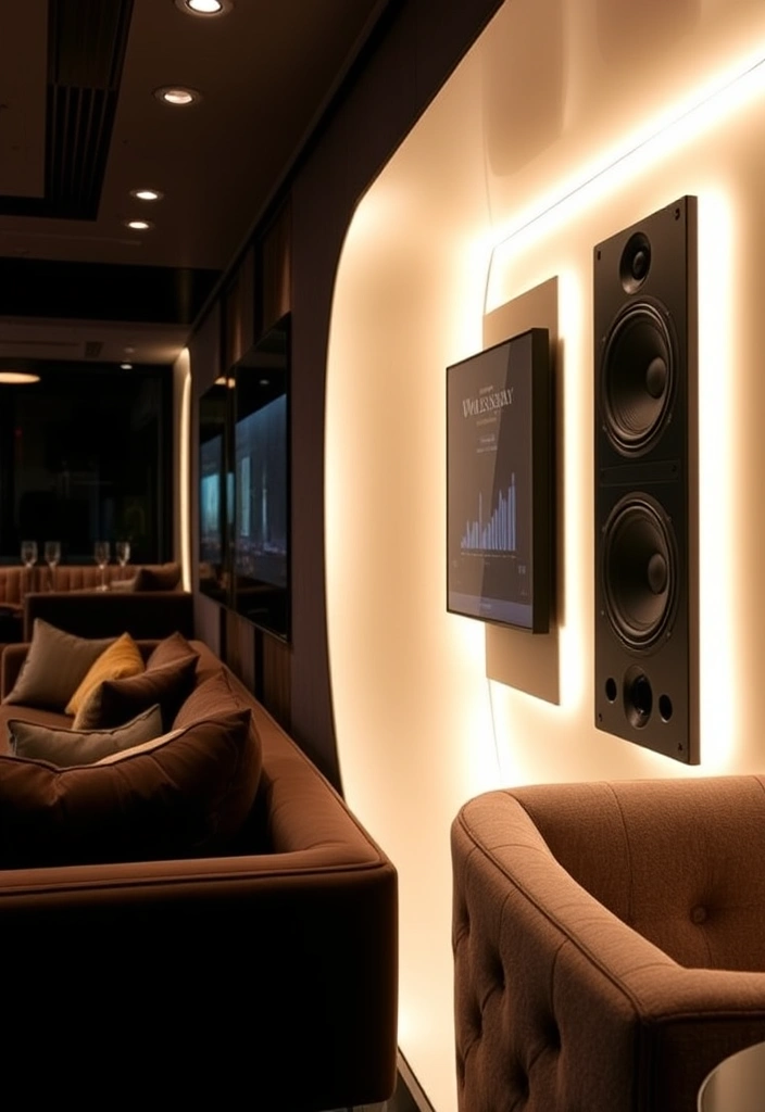 28 Dram-atic Whisky Lounge Room Ideas That'll Elevate Your Home Decor Game! - 15. Ambient Sound System