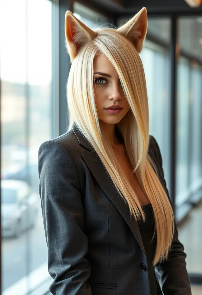 22 Stunning Blonde Wolf Cut Ideas That'll Make Heads Turn! - 9. Sleek and Straight