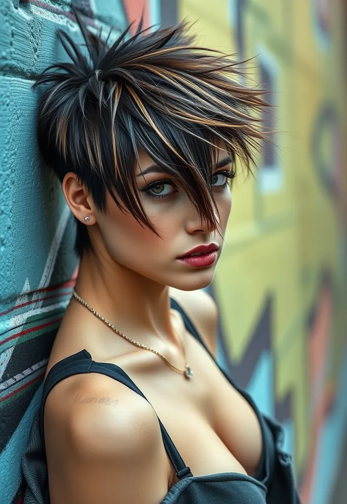 20 Stunning Wolf Cut Ideas with Bangs That Will Transform Your Look! - 12. Wolf Cut with Asymmetrical Bangs