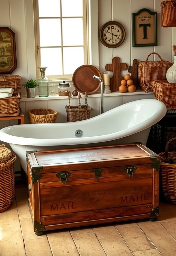 25 Moody Vintage Bathroom Decor Ideas That'll Transform Your Space! - 15. Antique Storage Solutions