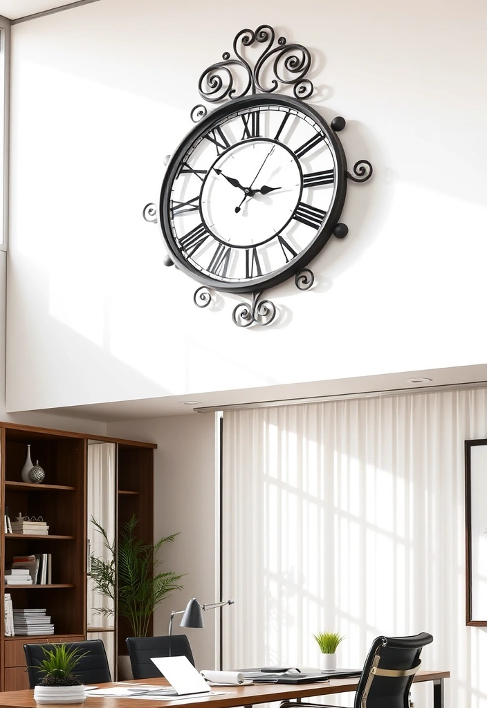 27 Office Decorations Ideas That'll Transform Your Workspace into a Creative Haven! - 16. Decorative Wall Clock