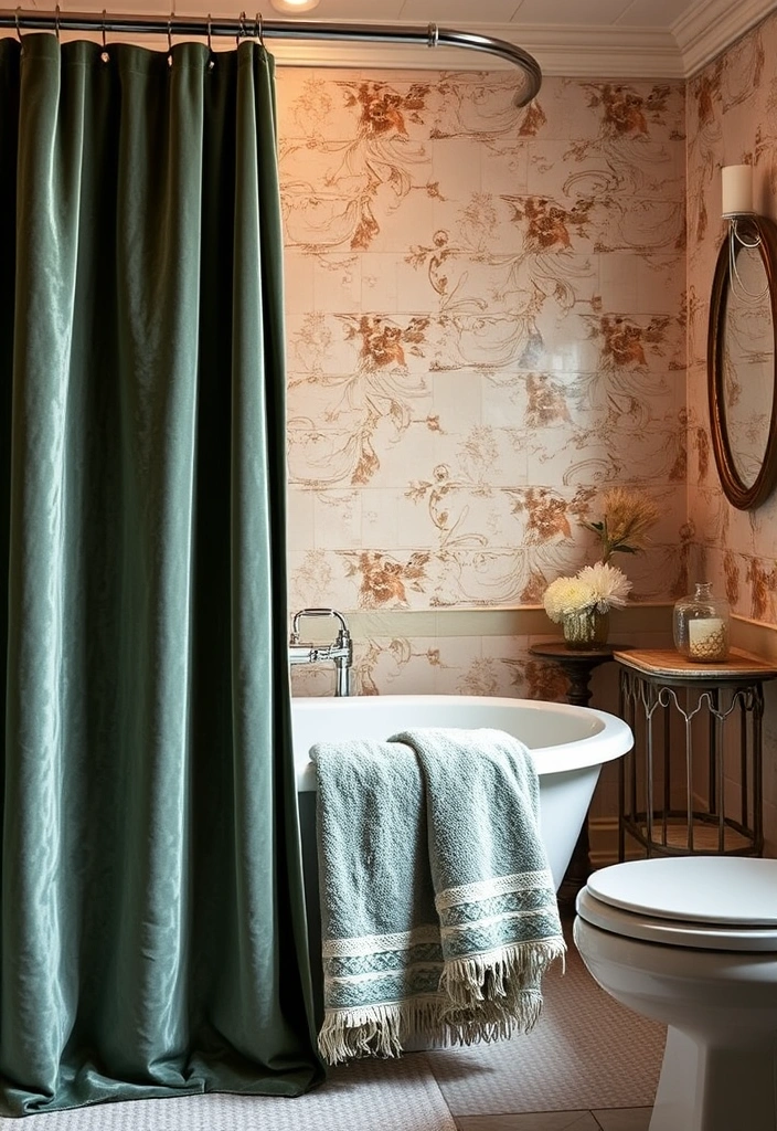 25 Moody Vintage Bathroom Decor Ideas That'll Transform Your Space! - 9. Textured Fabrics