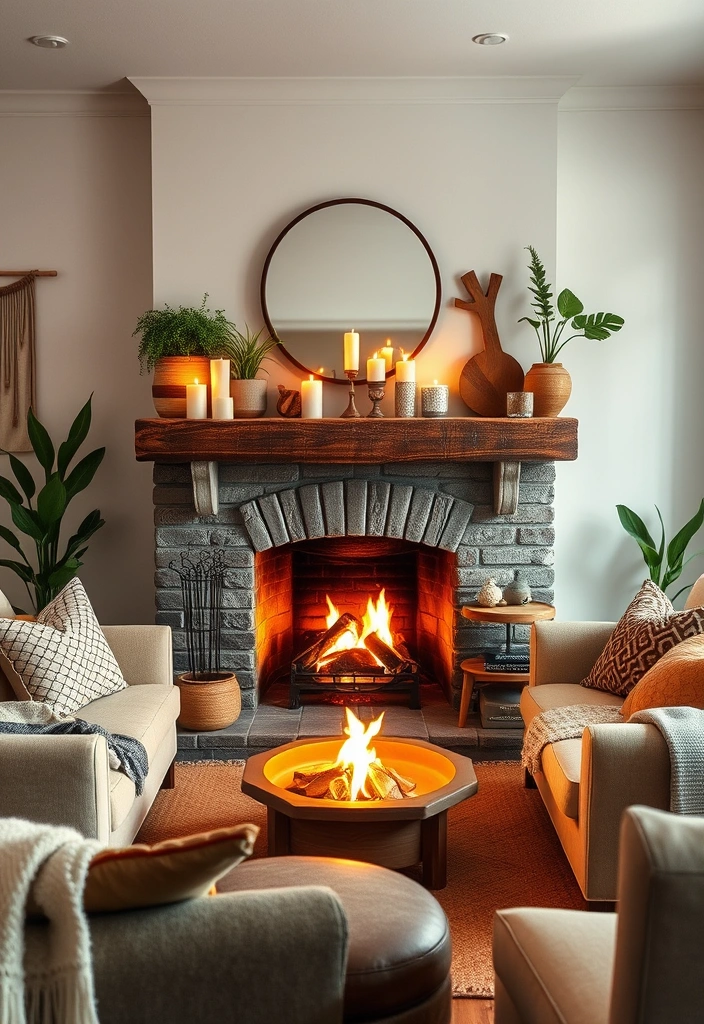 23 Inspiring Boho Living Room Ideas That Will Transform Your Space! - 12. Cozy Fireplaces