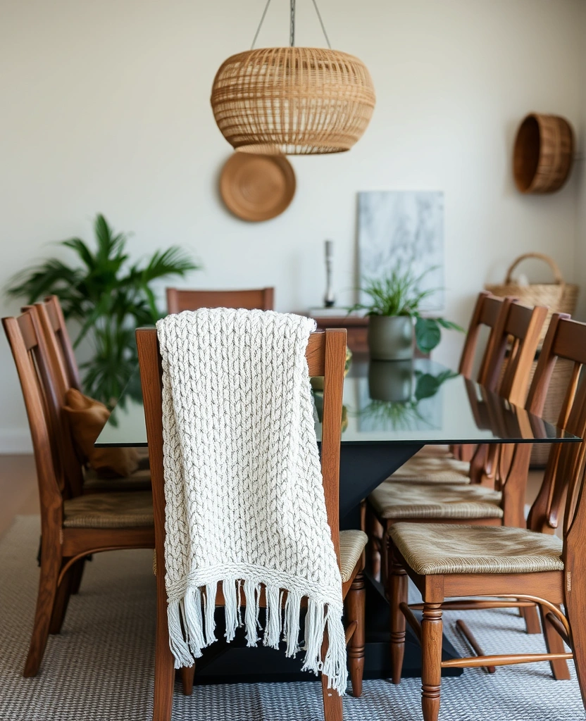 24 Organic Modern Dining Room Ideas That Will Transform Your Space! - 22. Textural Contrast