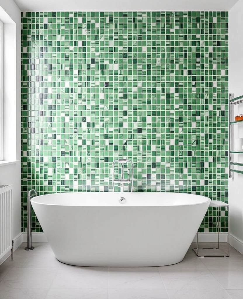 21 Green Bathroom Design Trend Ideas That'll Refresh Your Space (You Won't Believe #7!) - 22. Green Mosaic Tiles