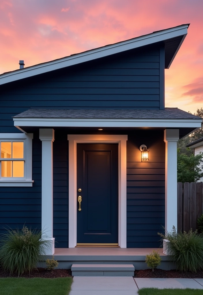 28 Best Paint Colors for a Modern House Exterior That Will Turn Heads! - 5. Elegant Navy Blue