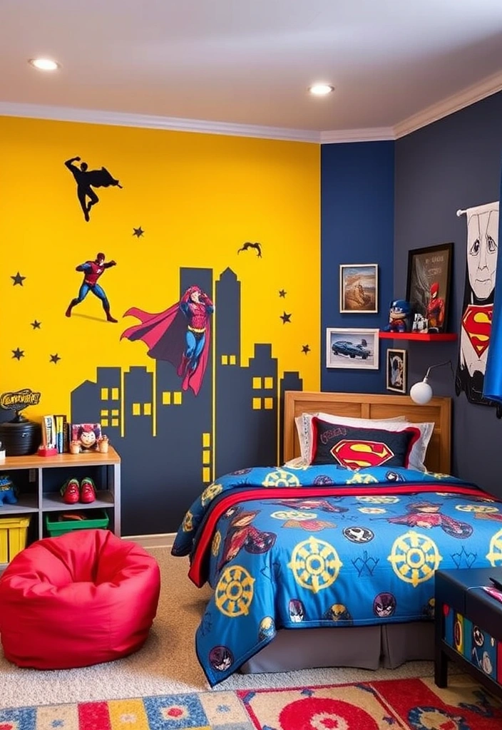 24 Young Boys Bedroom Ideas That Will Make You Say 'WOW!' - 1. Superhero Haven