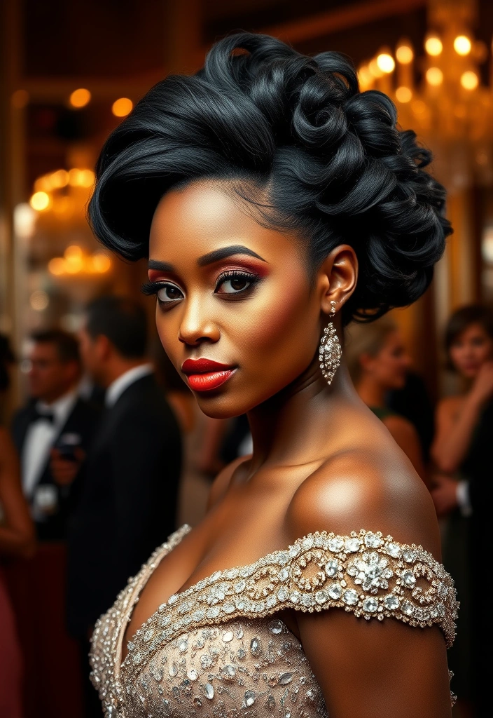 25 Elegant Short Bob Ideas for Black Women That Will Turn Heads! - 20. Elegant Updo Bob