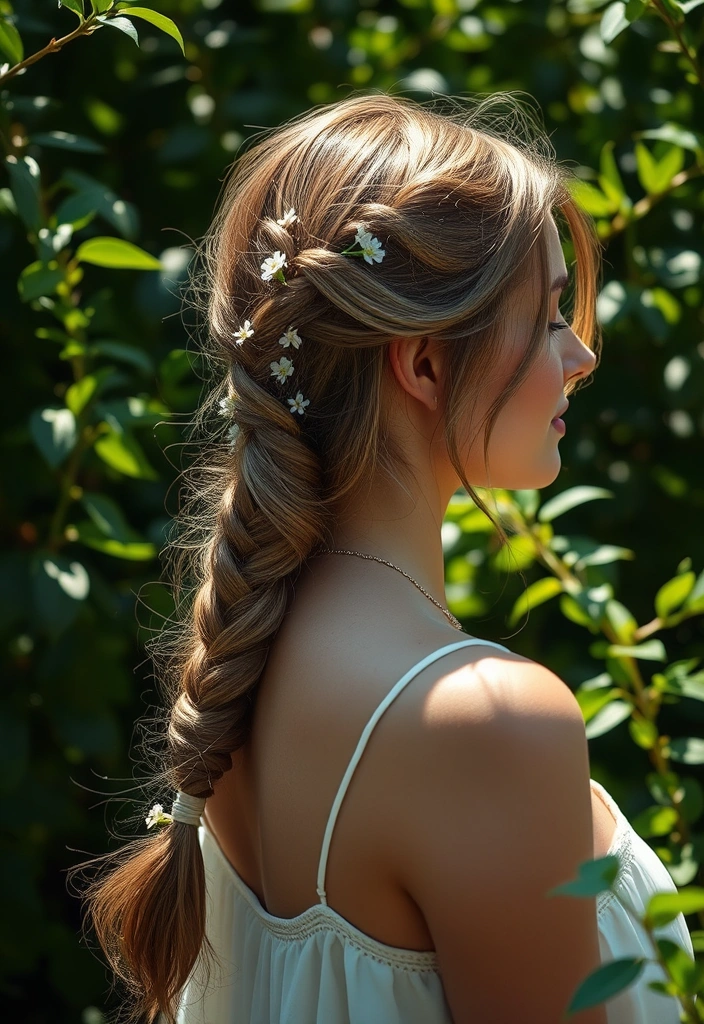 21 Funky Rope Braid Hairstyles That Will Turn Heads (You Won't Believe #9!) - 4. Side Rope Braid with Flowers