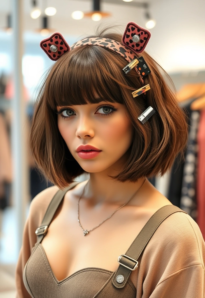 20 Chic Fluffy Bob Haircuts You Need to Try This Season (You Won't Regret #8!) - 20. The Modern Fluffy Bob with Accessories