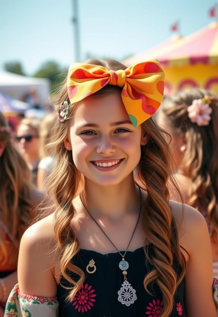 20 Sassy Hairstyles for Coachella That Will Turn Heads (You Won't Believe #12!) - 4. Half-Up, Half-Down with Bows