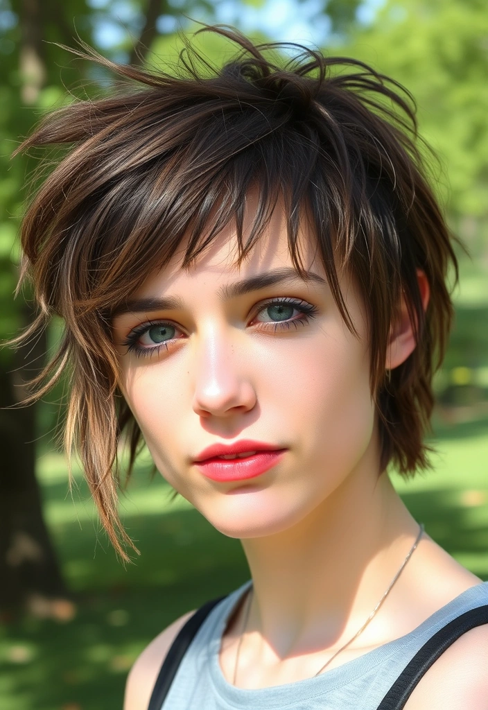 15 Intense Emo Shag Haircuts That Will Transform Your Look (Don't Miss #7!) - 7. Messy Emo Shag with Face-Framing Layers