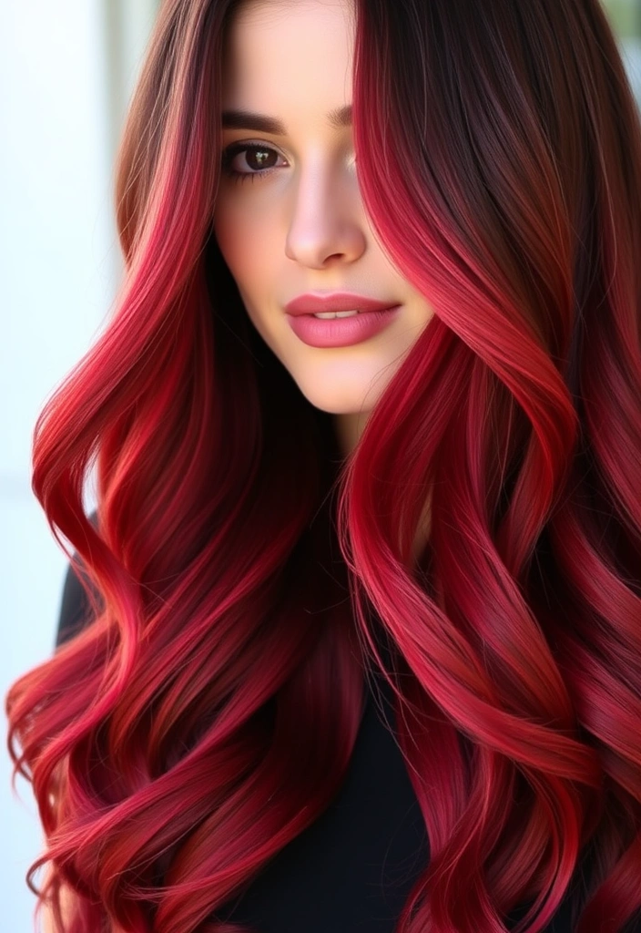 15 Blazing Red Weave Hairstyles That Will Turn Heads Everywhere! - 1. Fiery Red Ombre Waves