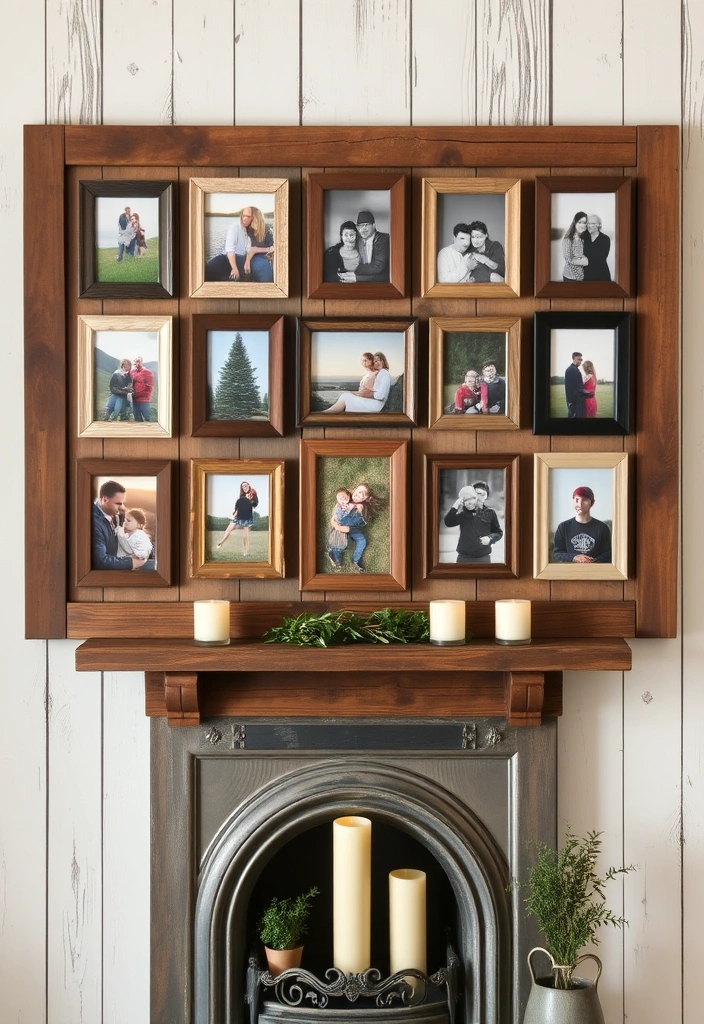 21 Inspiring Photo Wall Ideas That Will Transform Your Space! - 2. The Rustic Charm