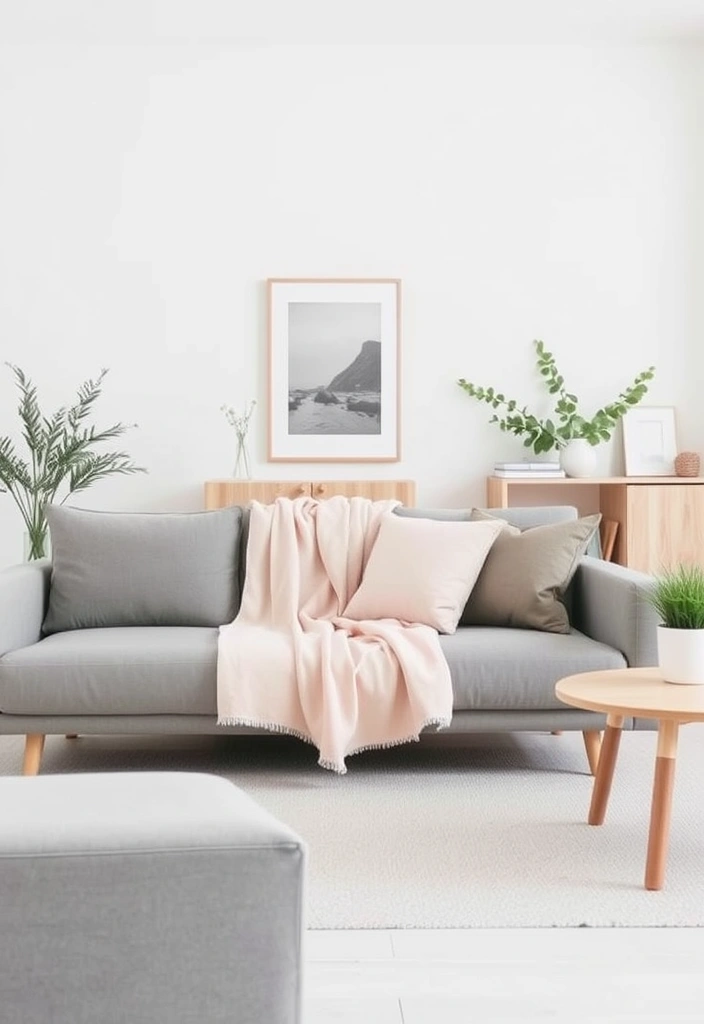 26 Grey Couch Living Room Ideas That'll Make You Want to Redecorate Immediately! - 9. Scandinavian Simplicity