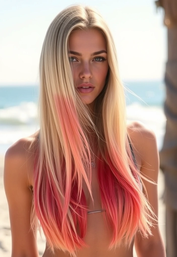 15 Fancy Dip-Dye Hair Color Ideas That Will Transform Your Look! - 14. Ash Blonde and Coral