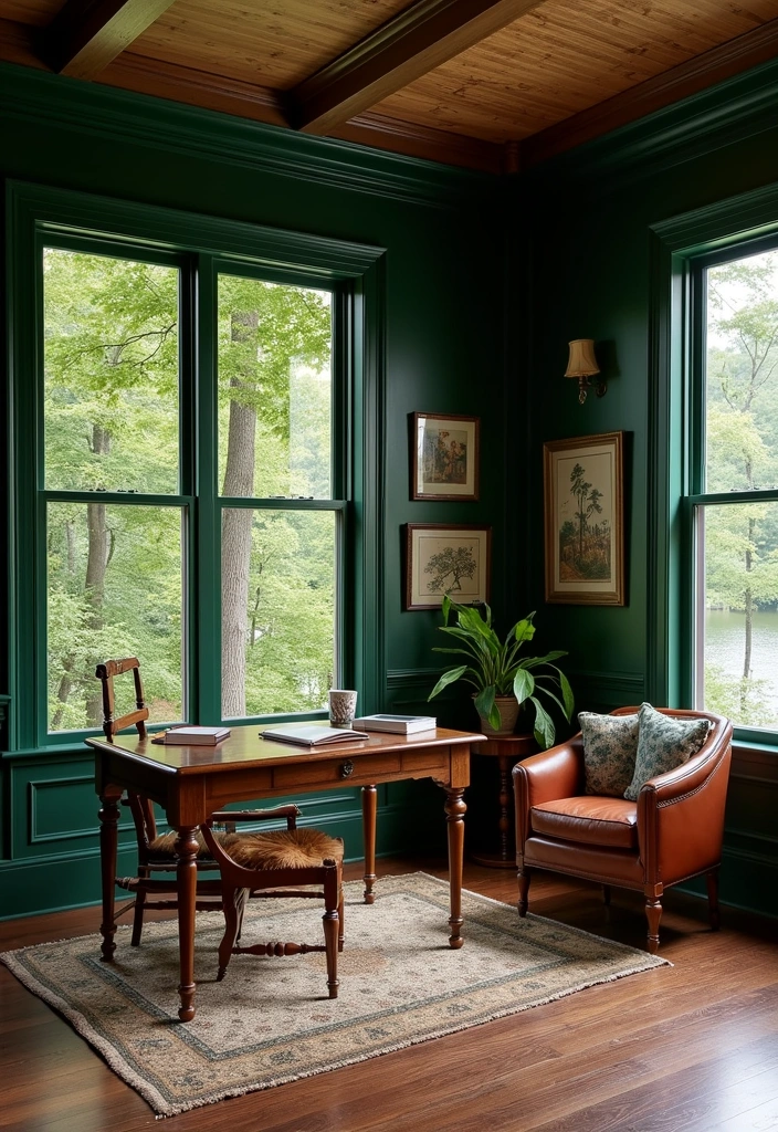 20 Timeless Lake House Paint Colors That Will Make You Want to Move to the Shore! - 16. Deep Forest Green