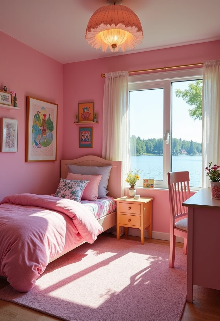 20 Timeless Lake House Paint Colors That Will Make You Want to Move to the Shore! - 20. Playful Bubblegum Pink