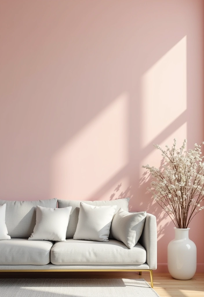 21 Accent Wall Colors That'll Transform Your Living Room into a Peaceful Oasis! - 6. Gentle Blush Pink