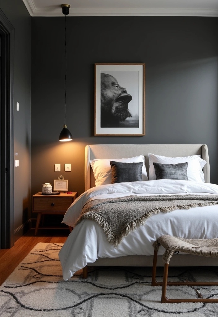 21 Best Paint Colors for Guest Bedroom That Will Make Your Guests Feel Right at Home! - 12. Charcoal Gray