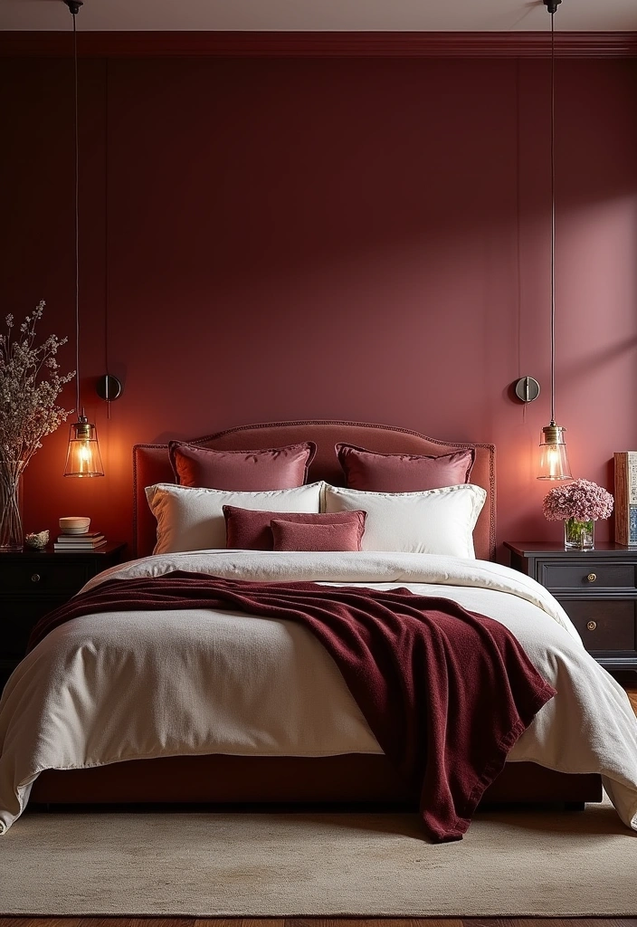 21 Best Paint Colors for Guest Bedroom That Will Make Your Guests Feel Right at Home! - 18. Rich Burgundy